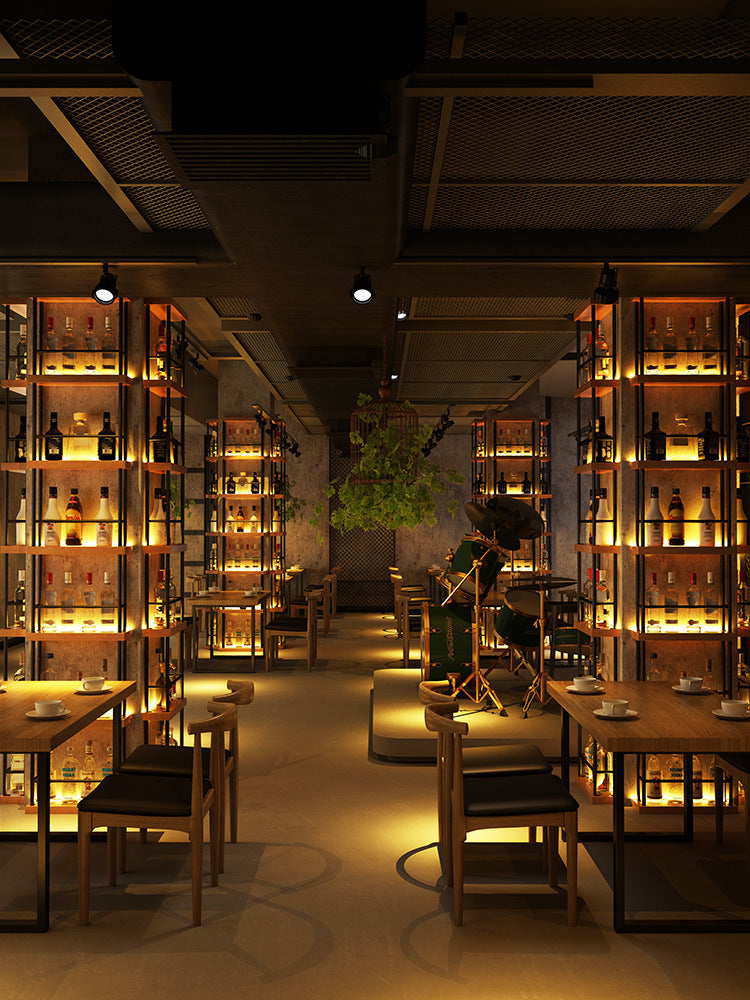 ワインラック酒棚|LED照明内蔵鉄製展示棚・オリジナルサイズ受注生産」