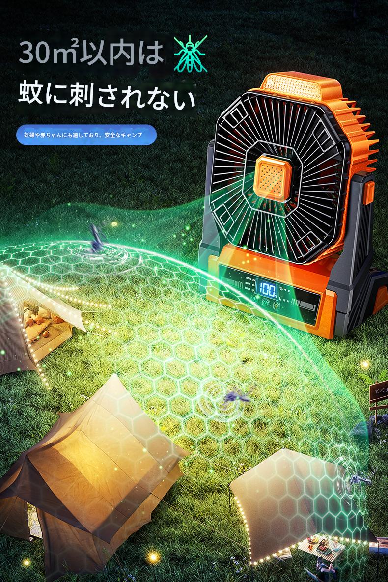 キャンプ 扇風機 アウトドア コードレス TYPE-C充電式 携帯扇風機 3段階風量調節 USB充電式 静音設計 強力送風 軽量 コンパクト アウトドア・キャンプ・旅行・オフィスに最適