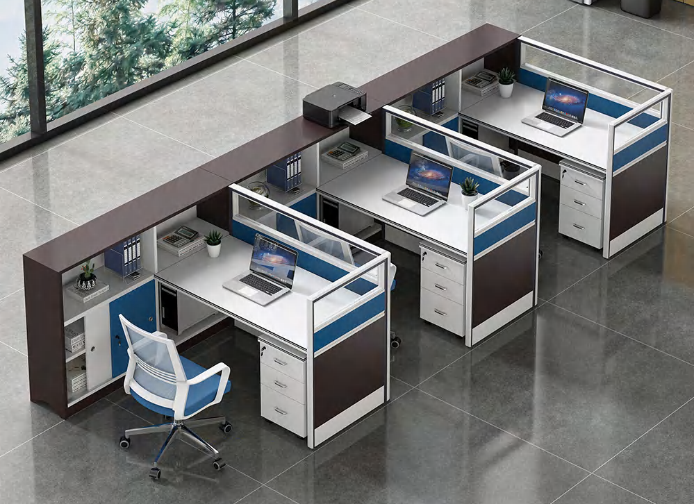 オフィスデスク 作業デスク 事務用デスク パソコンデスクＰＣ収納 事務机 パーテーション広い下肢空間 配線孔 錠付き サイドワゴン  JCL-TBL109