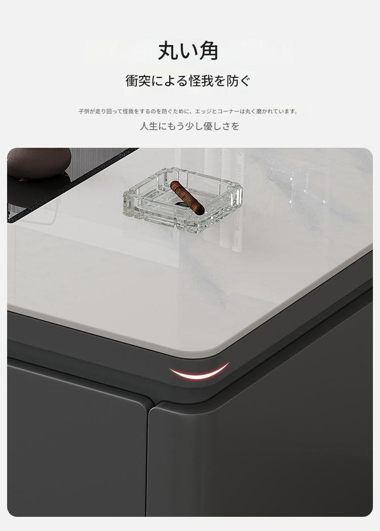 モダンスマート昇降式リビングテーブル 収納テーブル　応接テーブル　音声操作全自動茶台 一体型セラミック天板付き工夫茶テーブル