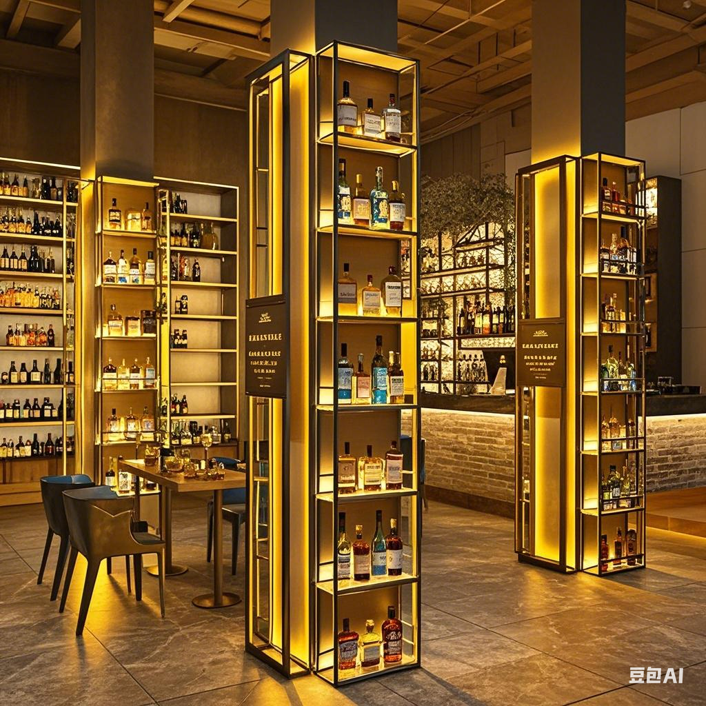 ワインラック酒棚｜LED照明内蔵鉄製展示棚・オリジナルサイズ受注生産」